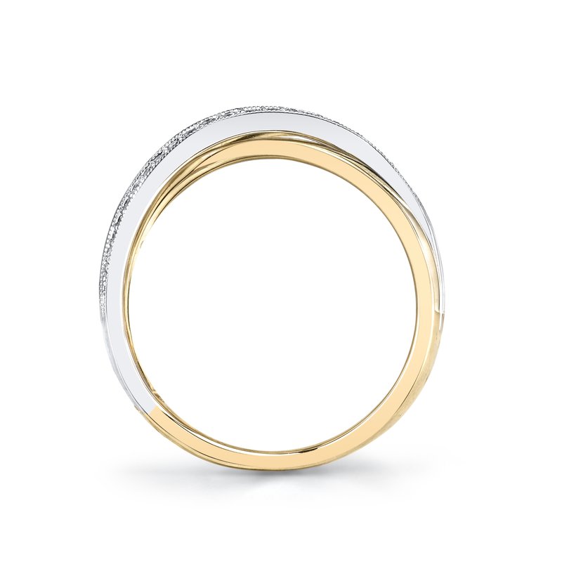 14K Tri-Tone Gold 0.10ct. Multi Band Crossover Fashion Ring
