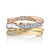 14K Tri-Tone Gold 0.18ct. Diamond Multi Band Contrasting Fashion Ring