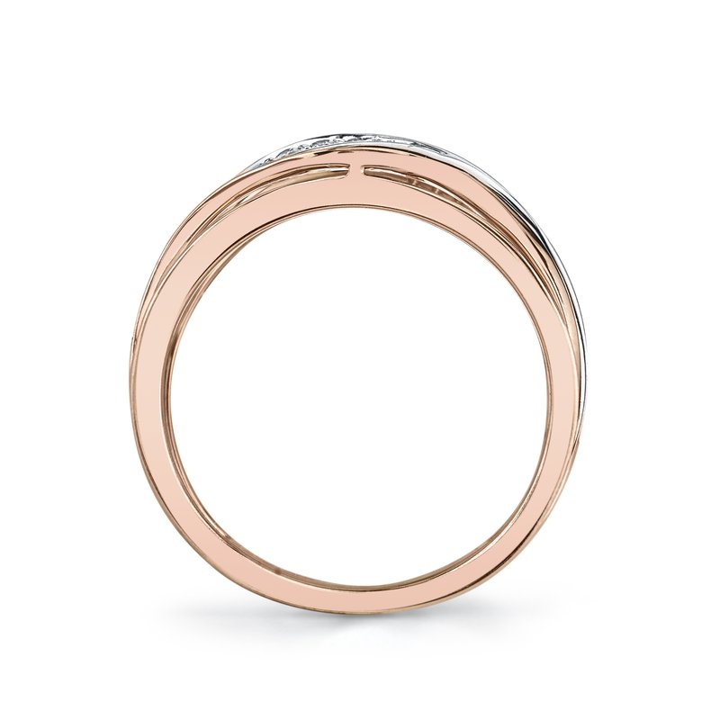 14K Tri-Tone Gold 0.18ct. Diamond Multi Band Contrasting Fashion Ring