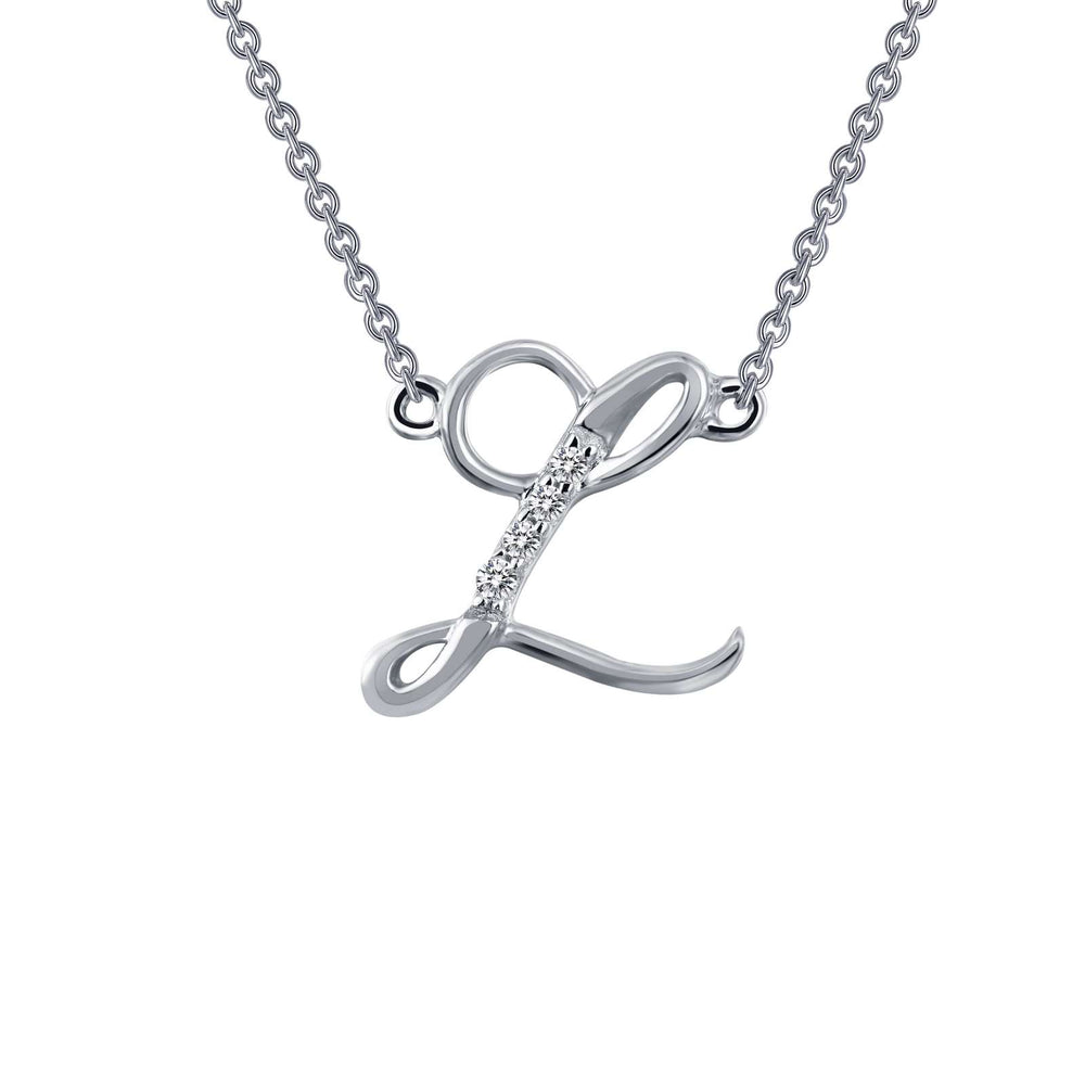 Letter l on sale diamond necklace