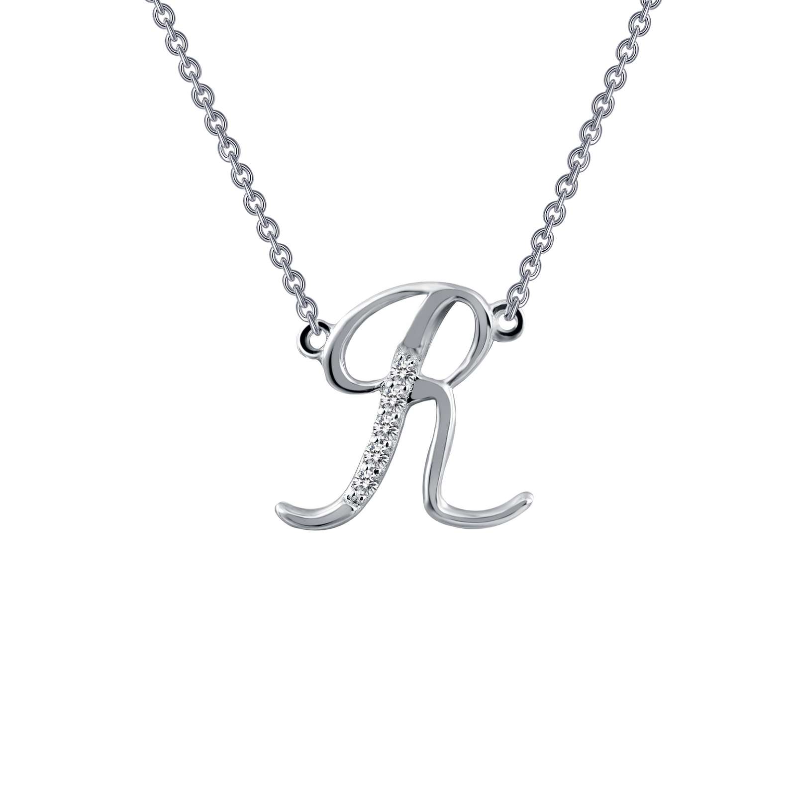 Lafonn Simulated Diamond Letter "R" Pendant Necklace 9N074CLP