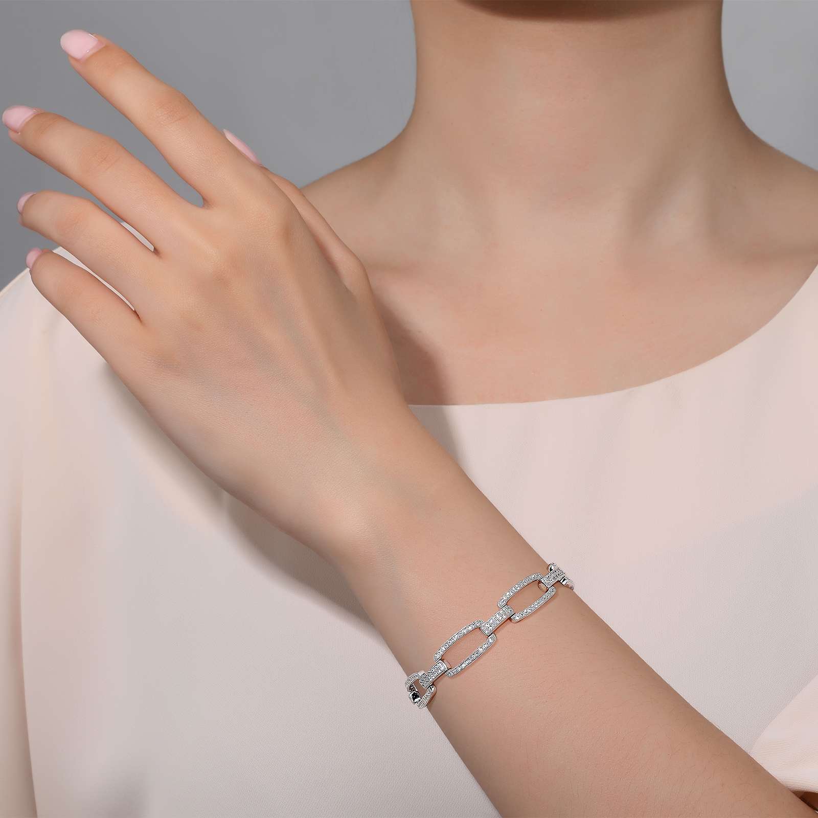 Lafonn Simulated Diamond Elegant Halo Link Bracelet B0006CLP