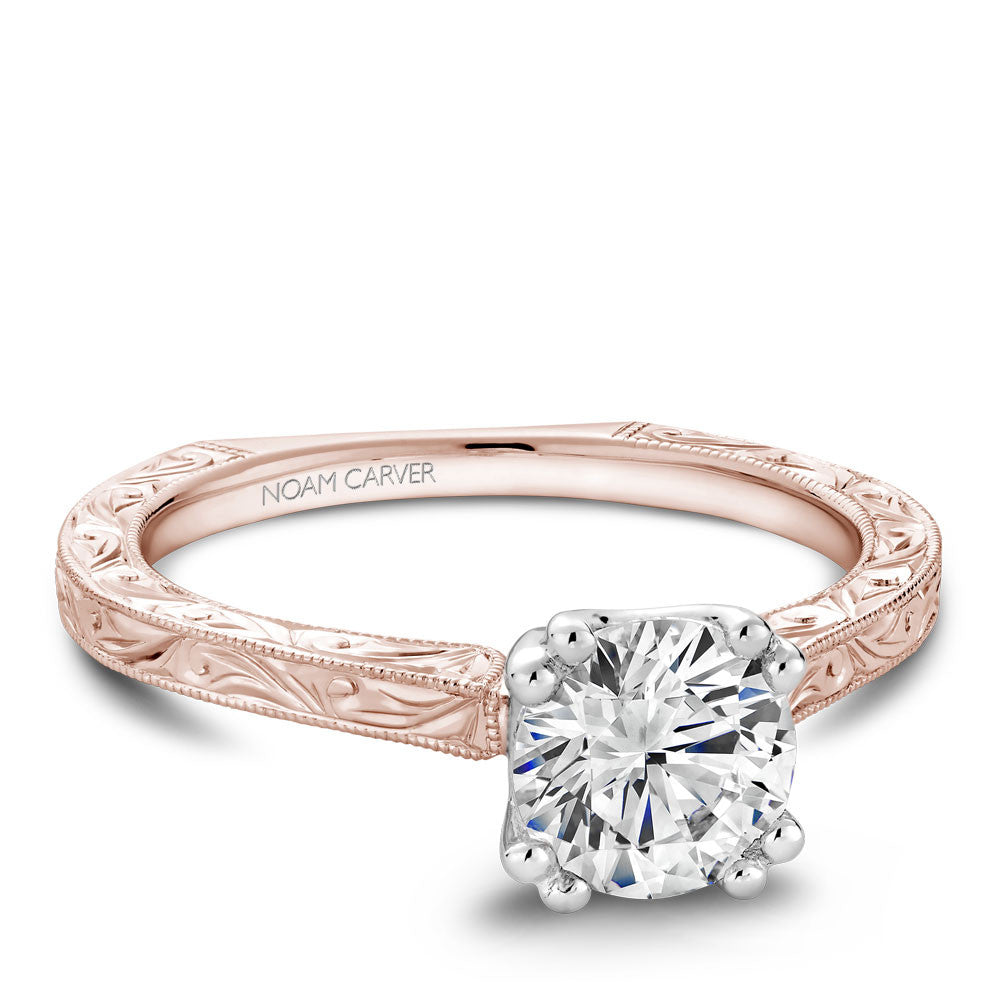 Noam Carver Hand Engraved Solitaire Engagement Ring B001-02EA