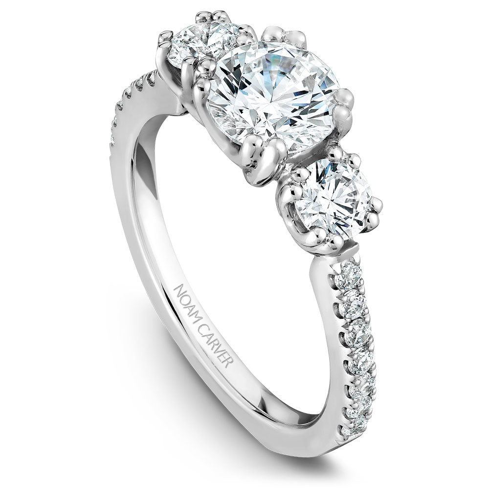 Noam Carver Three Stone Diamond Engagement Ring B001-05A