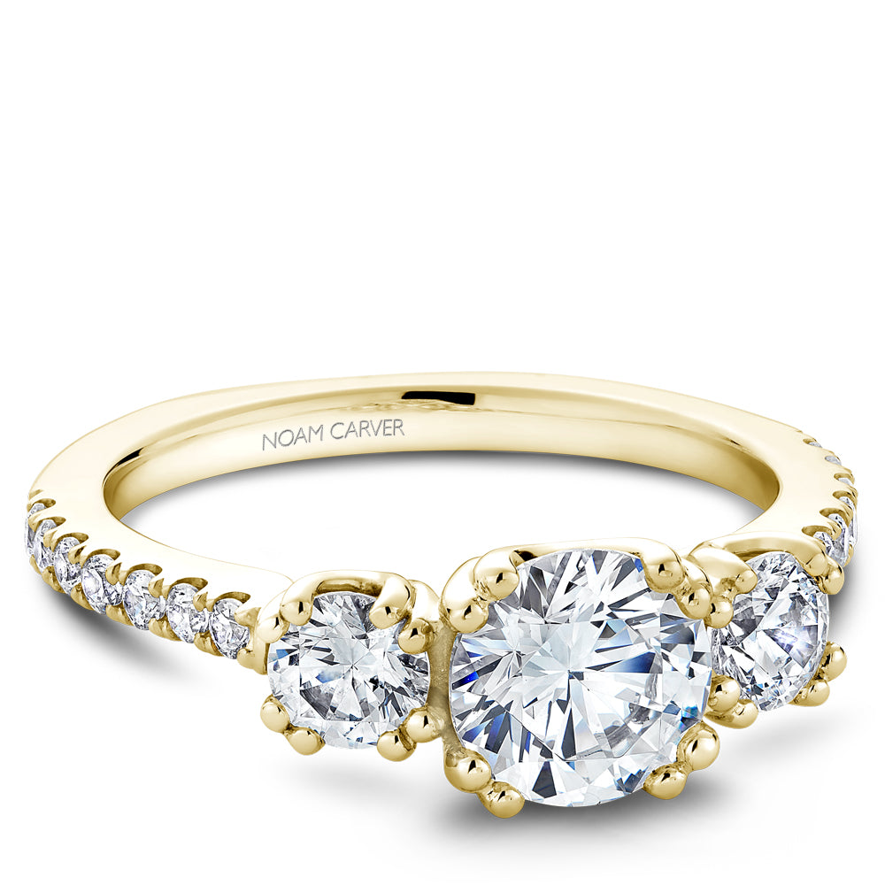 Noam Carver Three Stone Diamond Engagement Ring B001-05A