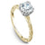 Noam Carver Hand Engraved Solitaire Engagament Ring with Diamond Peek-A-Boo Halo B004-02EA