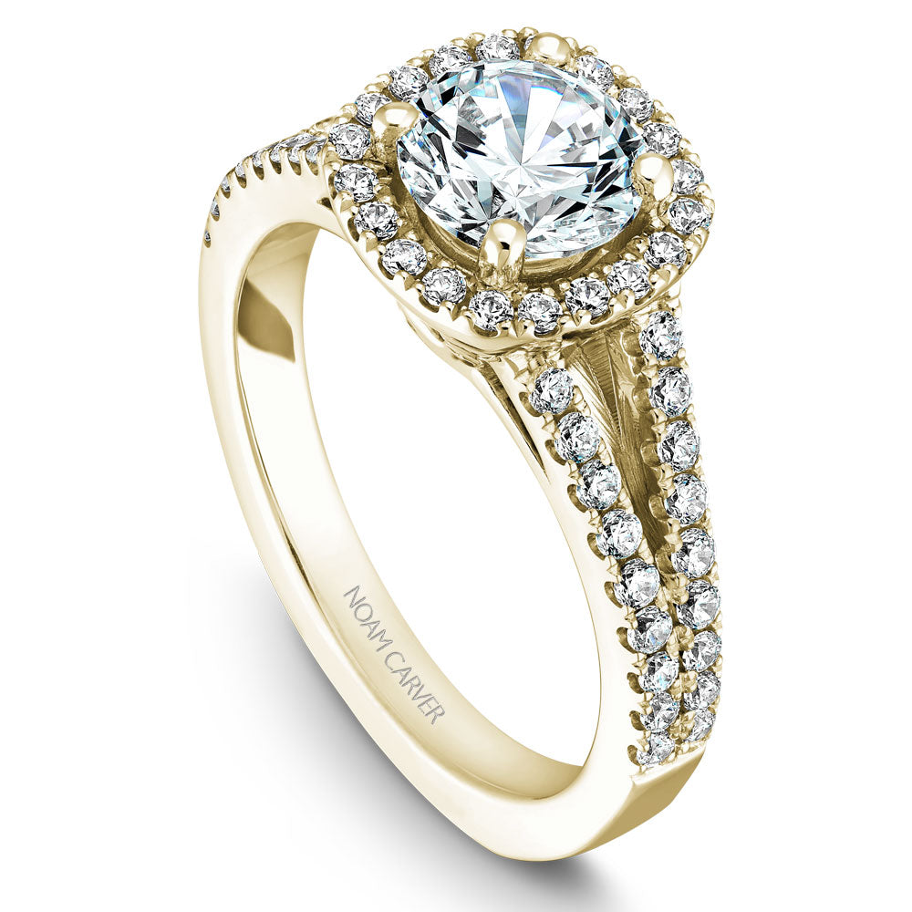 Noam Carver Split Shank Diamond Halo Engagement Ring B015-01A
