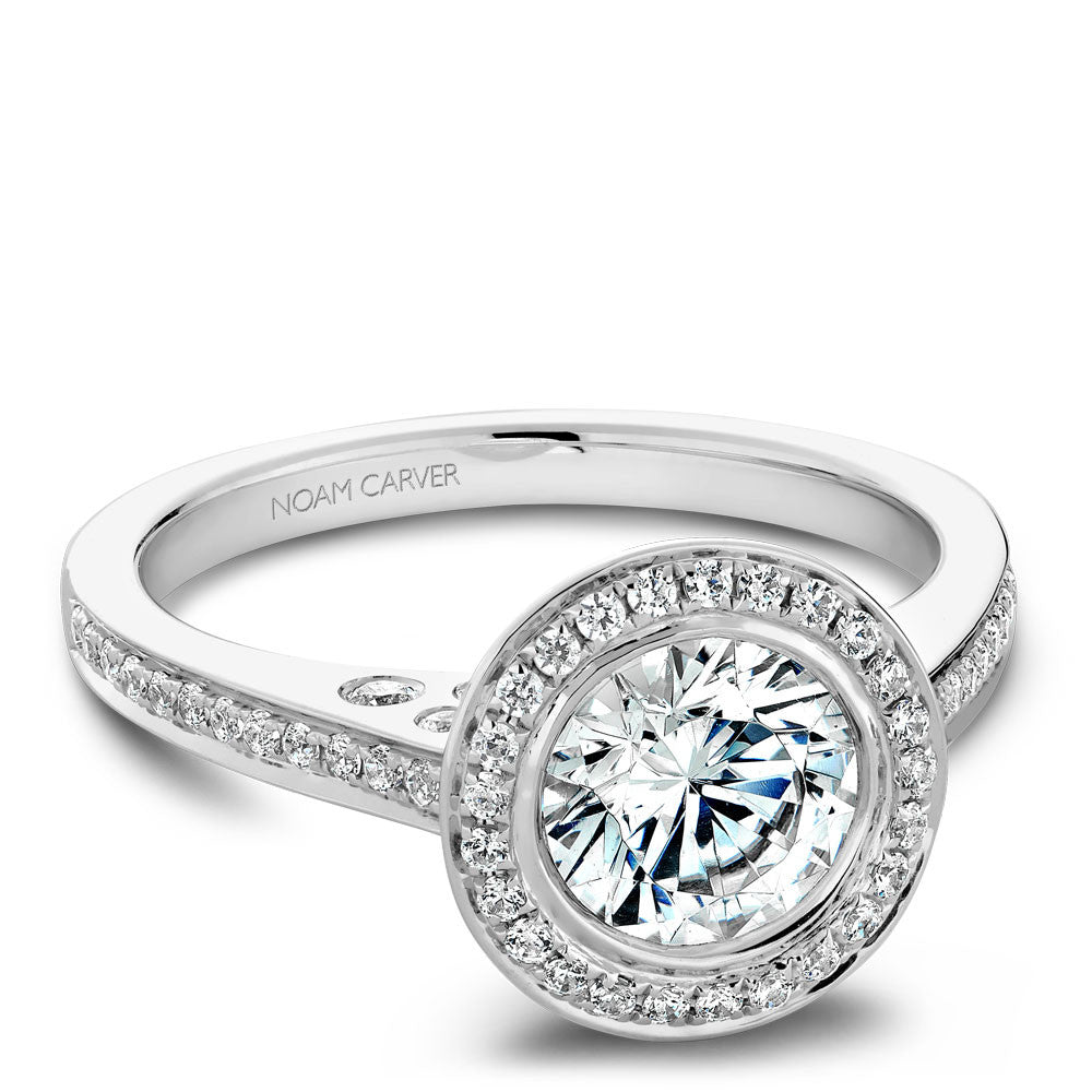 Noam Carver Micro Pavé Diamond Halo Engagement Ring B016-01A