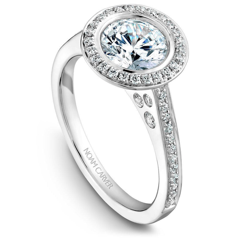 Noam Carver Micro Pavé Diamond Halo Engagement Ring B016-01A