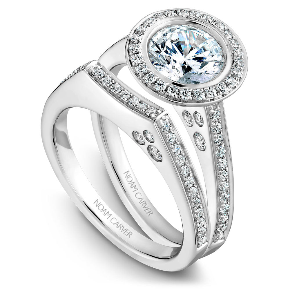 Noam Carver Micro Pavé Diamond Halo Engagement Ring B016-01A