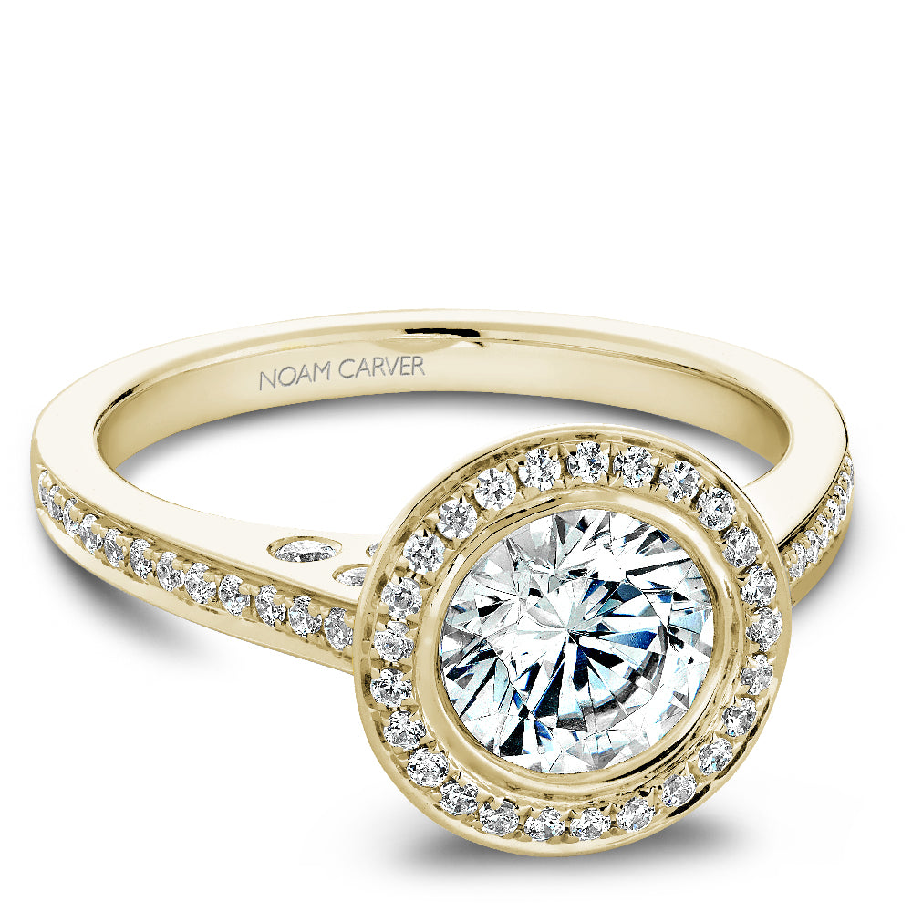 Noam Carver Micro Pavé Diamond Halo Engagement Ring B016-01A