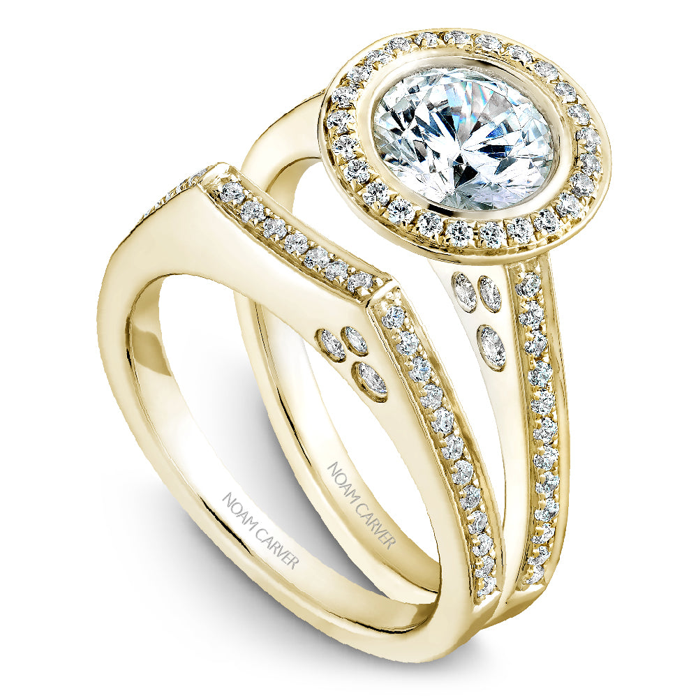 Noam Carver Micro Pavé Diamond Halo Engagement Ring B016-01A
