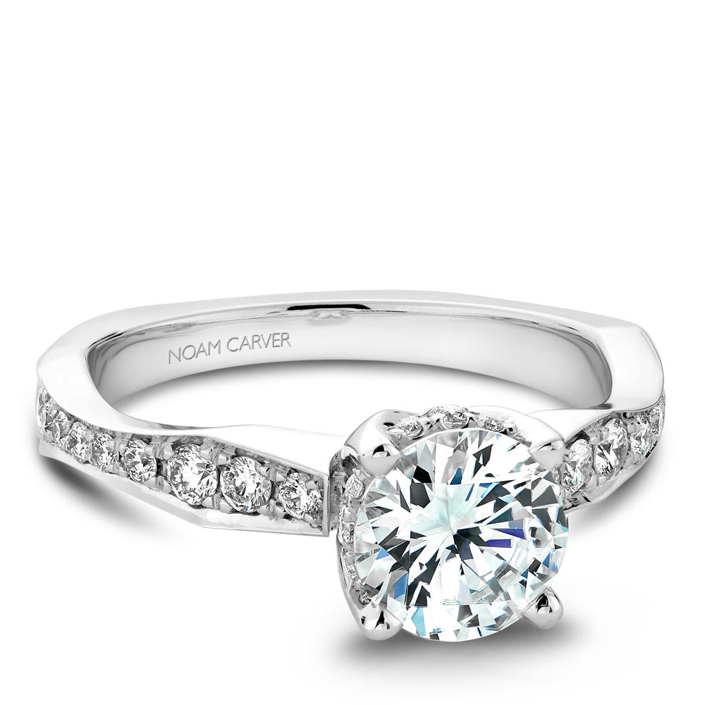 Noam Carver Micro Pavé with Diamond Detail Engagement Ring B020-02A