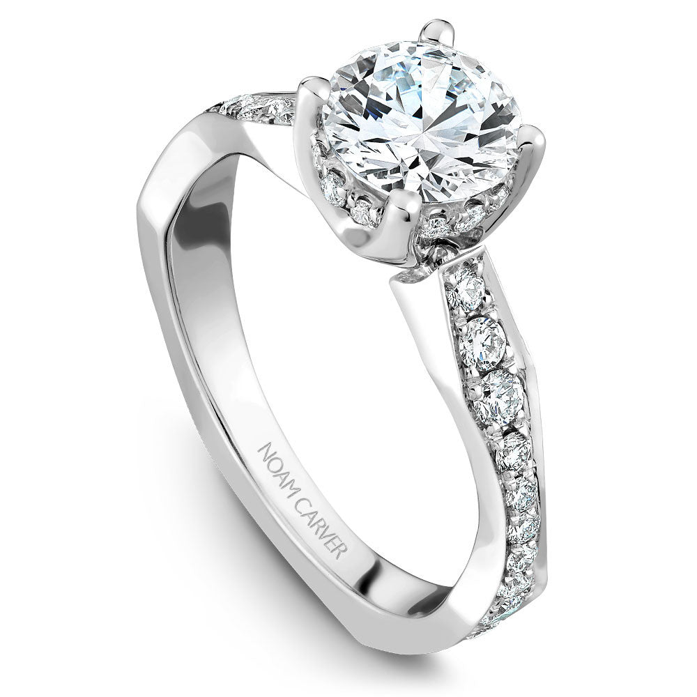 Noam Carver Micro Pavé with Diamond Detail Engagement Ring B020-02A