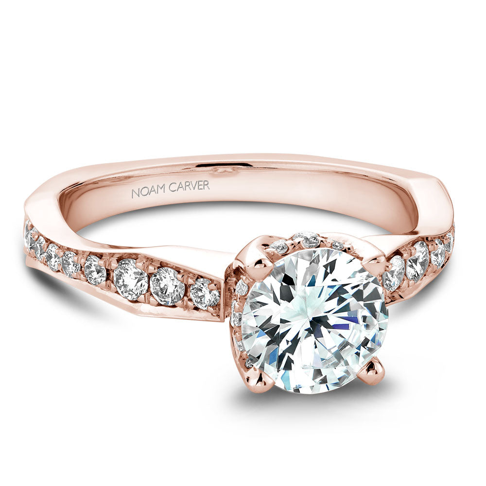 Noam Carver Micro Pavé with Diamond Detail Engagement Ring B020-02A