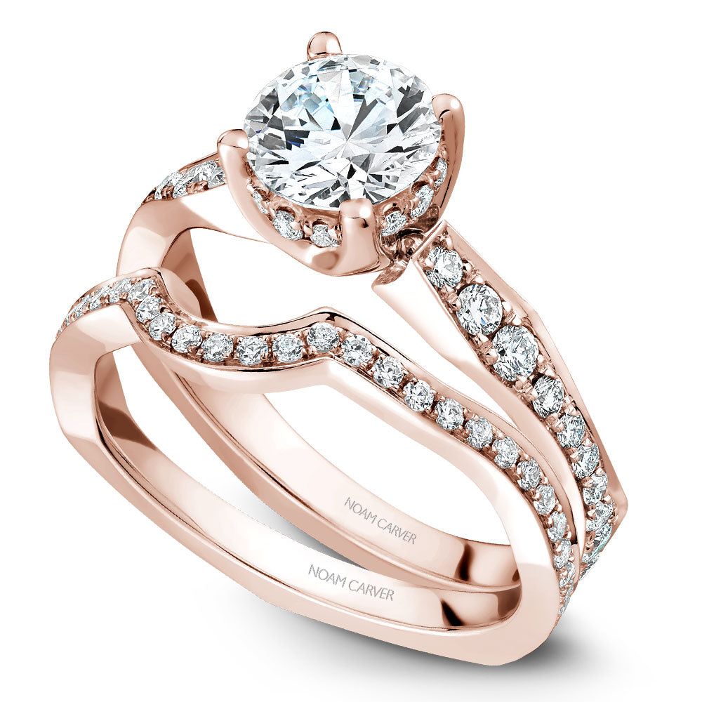 Noam Carver Micro Pavé with Diamond Detail Engagement Ring B020-02A