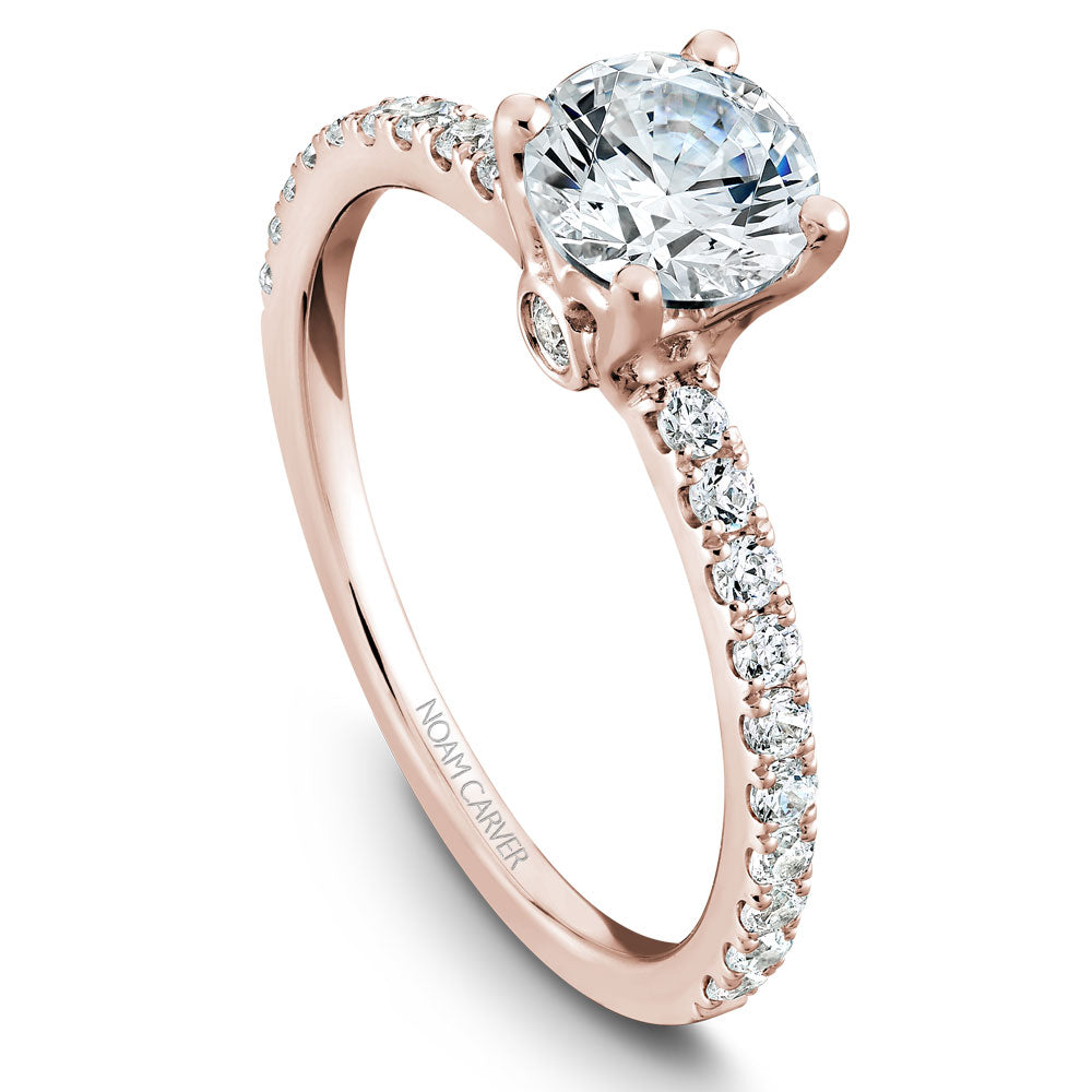 Noam Carver Diamond Engagement Ring with Diamond Detail Accent B022-01A