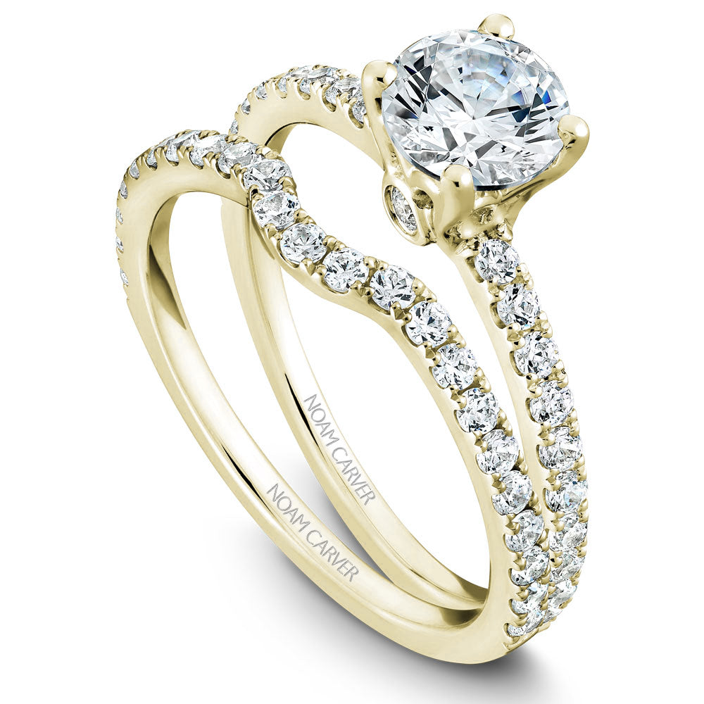 Noam Carver Diamond Engagement Ring with Diamond Detail Accent B022-01A