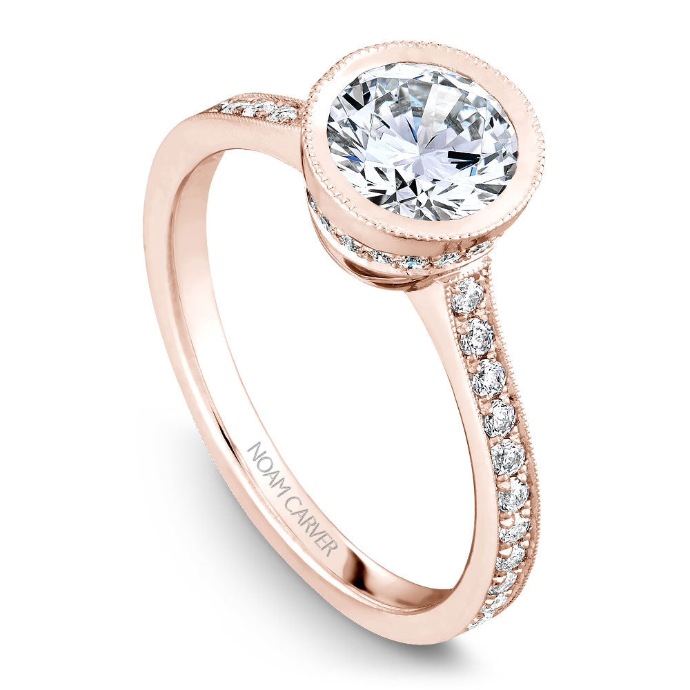 Noam Carver Micro Pavé with Bezel Diamond Top Engagement Ring B025-02A