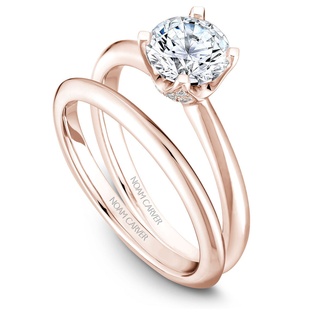 Noam Carver Solitaire with Diamond Detail Setting Engagement Ring B027-03A