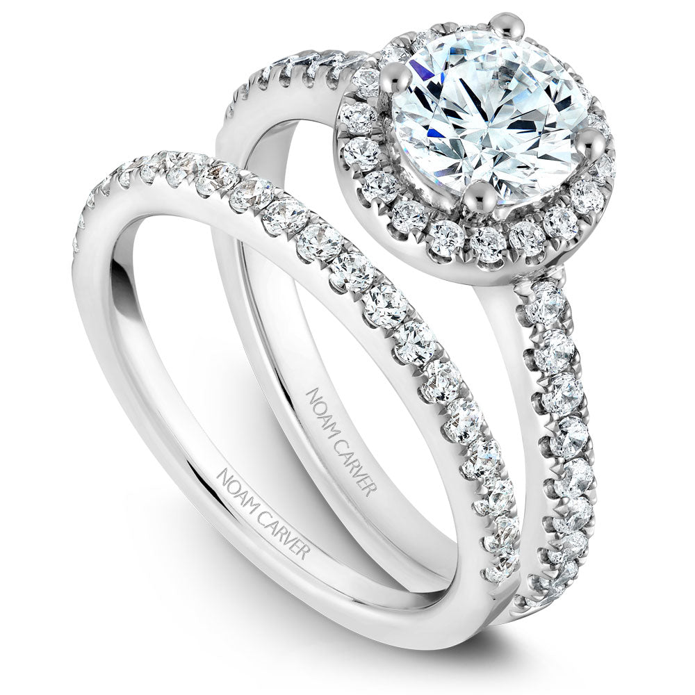 Noam Carver Diamond Halo Engagement Ring B029-01A