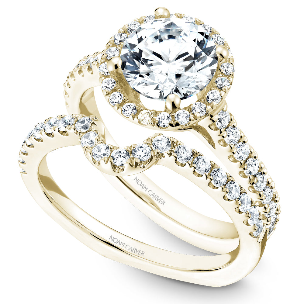 Noam Carver Diamond Halo Engagement Ring B034-03A