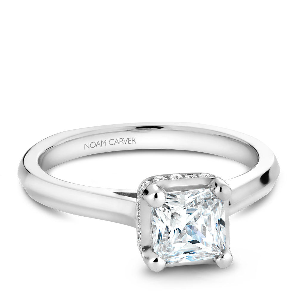 Noam Carver Soliatire with Diamond Detail Engagement Ring B041-01A