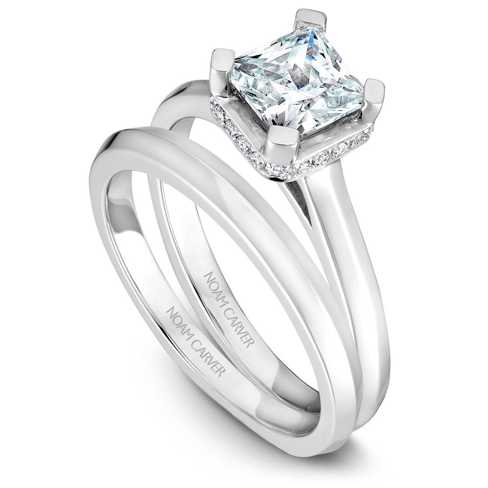 Noam Carver Soliatire with Diamond Detail Engagement Ring B041-01A