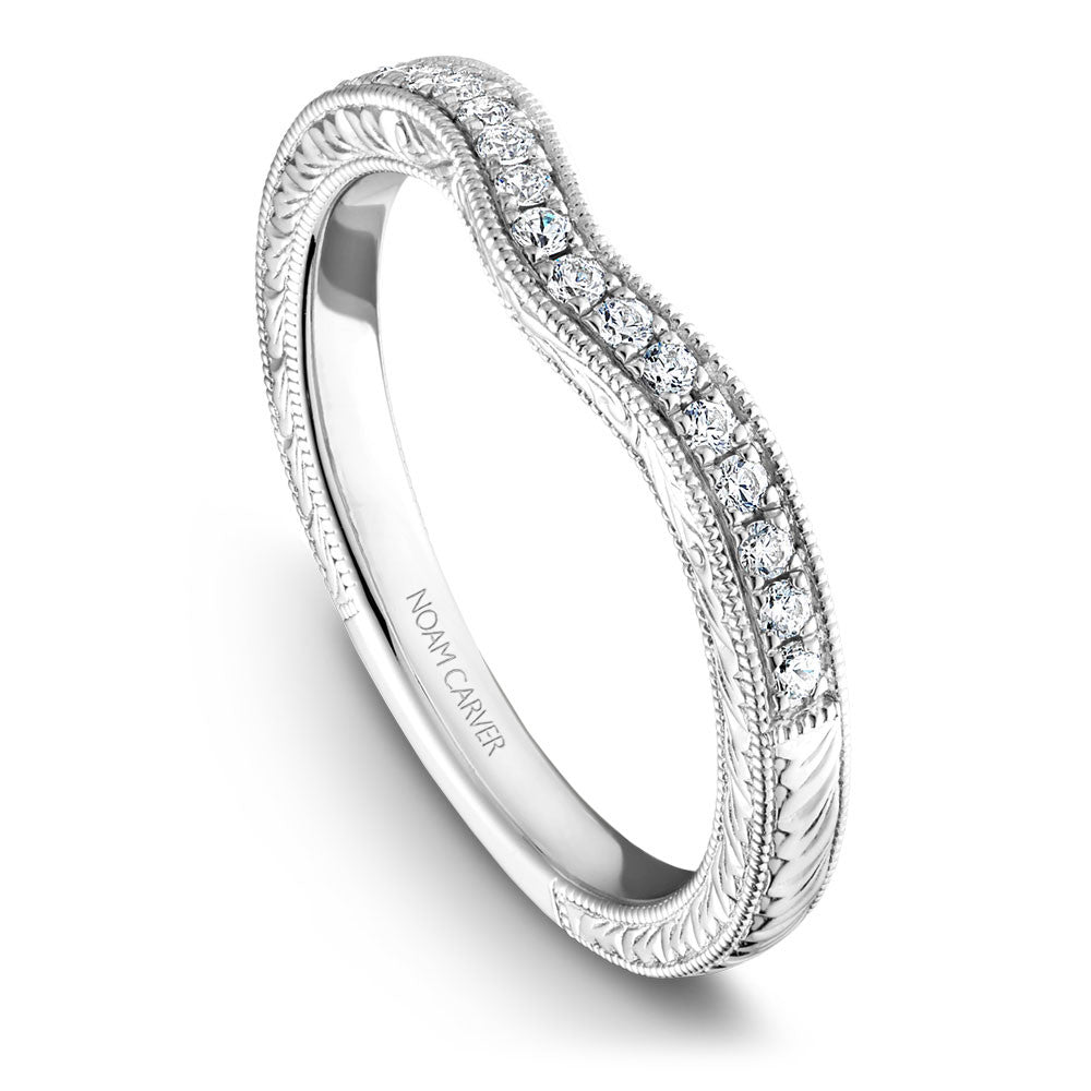 Noam Carver Vintage Inspired Micropavé Diamond Wedding Band B050-01B