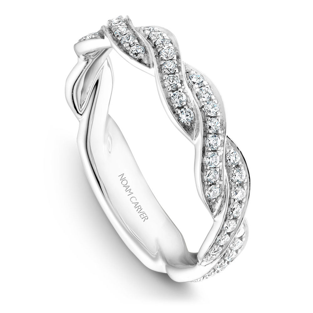 Noam Carver Braided Encrusted Diamond Wedding Band B059-01B