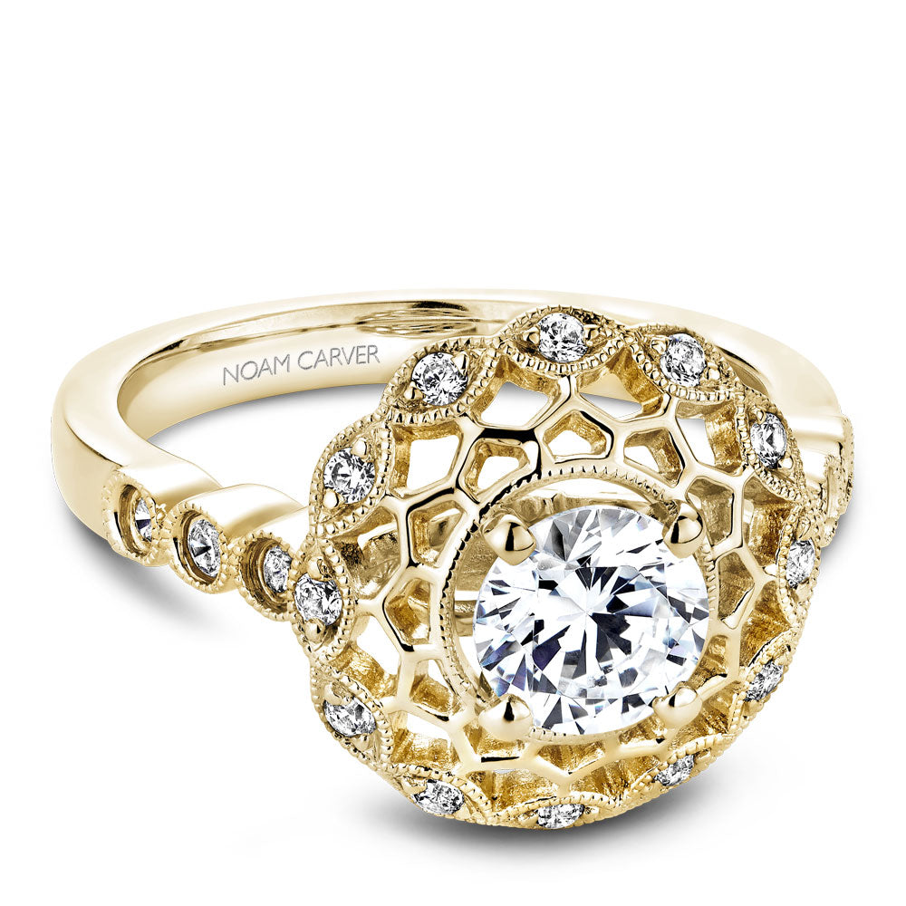 Noam Carver Vintage Inspired Diamond Halo Engagement Ring B068-01A