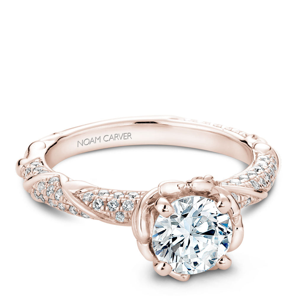 Noam Carver Rollover Diamond Engagement Ring with Floral Diamond Detail Setting B081-02A