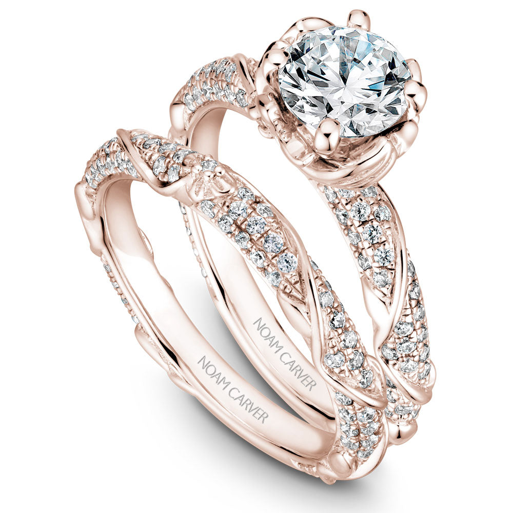 Noam Carver Rollover Diamond Engagement Ring with Floral Diamond Detail Setting B081-02A