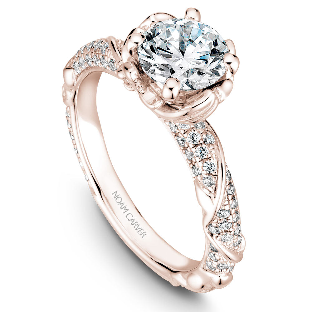 Noam Carver Rollover Diamond Engagement Ring with Floral Diamond Detail Setting B081-02A