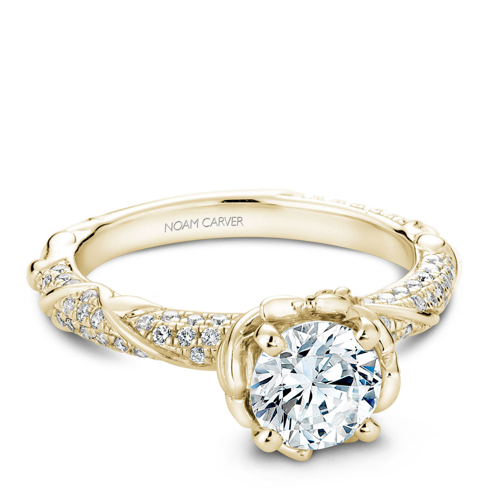 Noam Carver Rollover Diamond Engagement Ring with Floral Diamond Detail Setting B081-02A