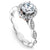 Noam Carver Scalloped Shoulder with Floral Halo Diamond Engagement Ring B085-01A