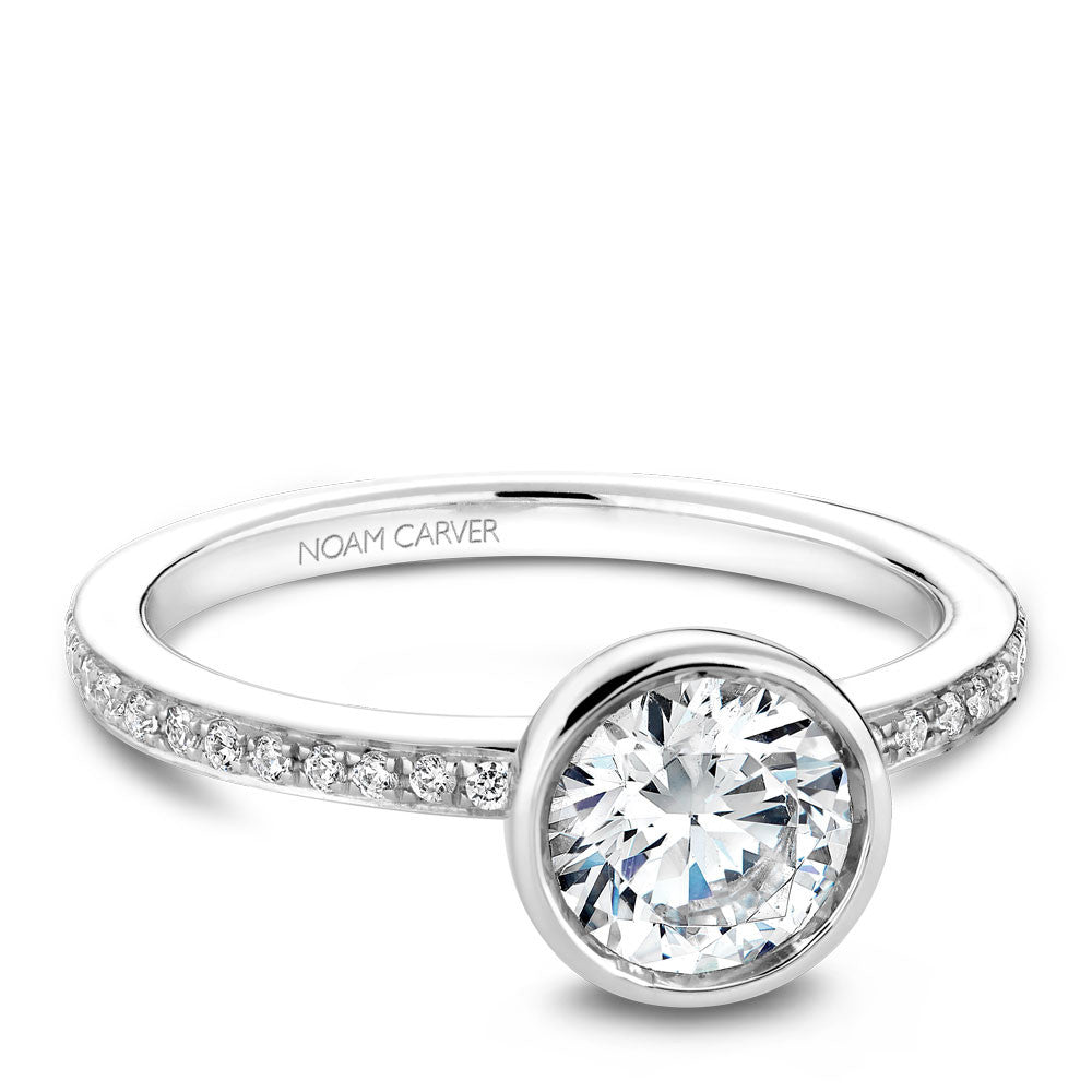 Noam Carver Bezel Top Micropavé Diamond Engagement Ring B095-02A