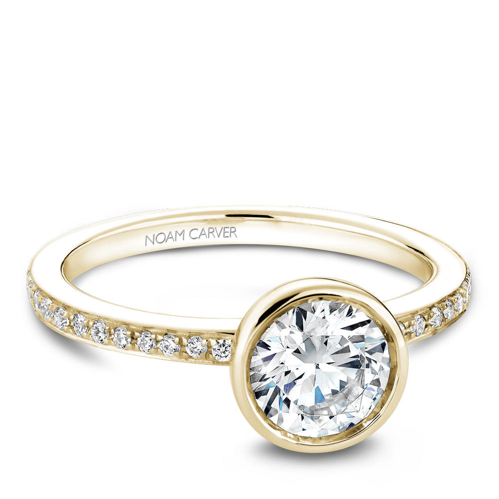 Noam Carver Bezel Top Micropavé Diamond Engagement Ring B095-02A