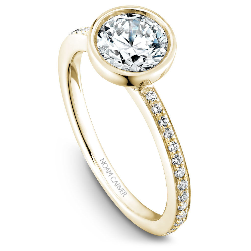 Noam Carver Bezel Top Micropavé Diamond Engagement Ring B095-02A