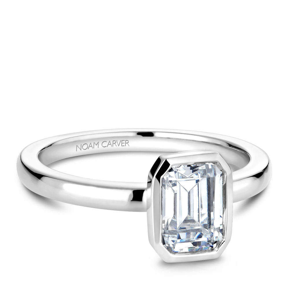 Noam Carver Bezel Set Emerald Solitaire Engagement Ring B095-03A