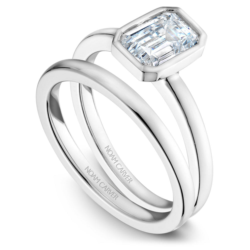 Noam Carver Bezel Set Emerald Solitaire Engagement Ring B095-03A
