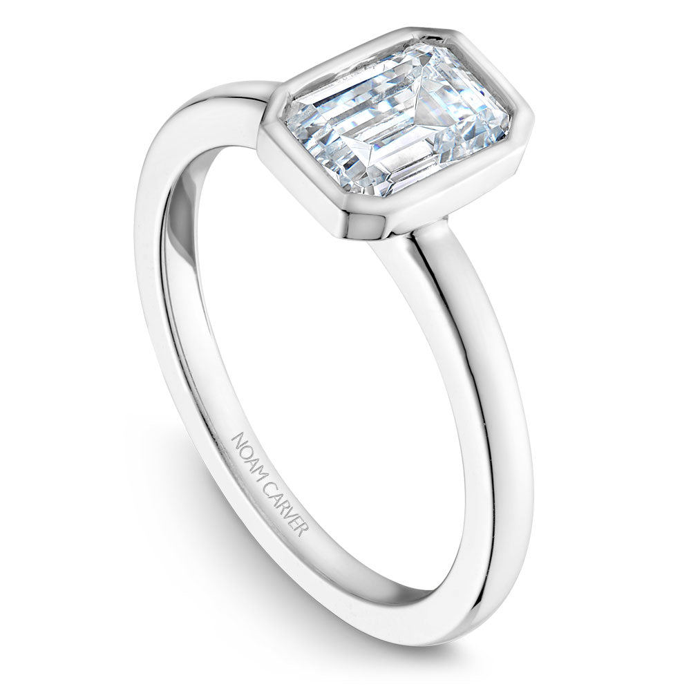Noam Carver Bezel Set Emerald Solitaire Engagement Ring B095-03A