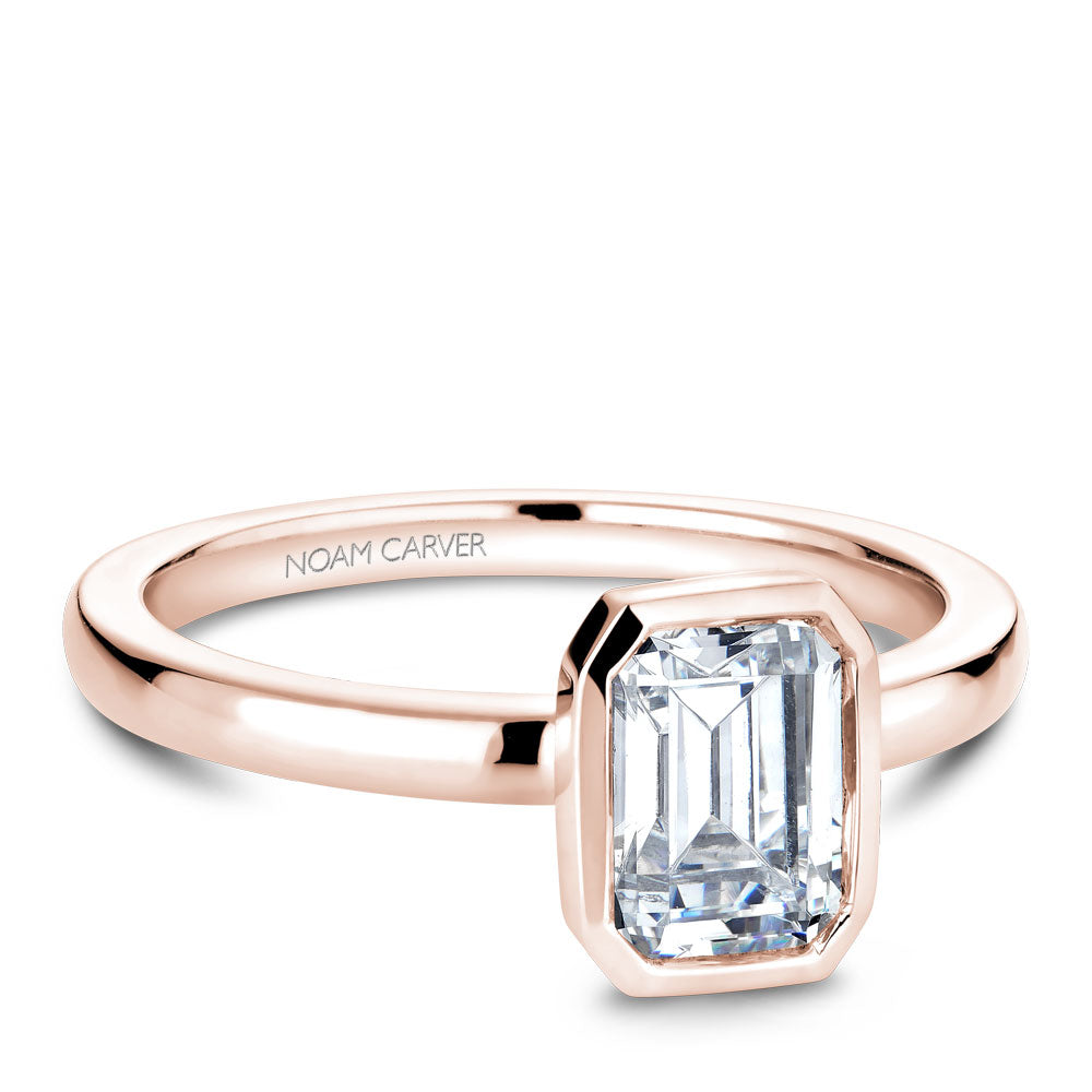 Noam Carver Bezel Set Emerald Solitaire Engagement Ring B095-03A