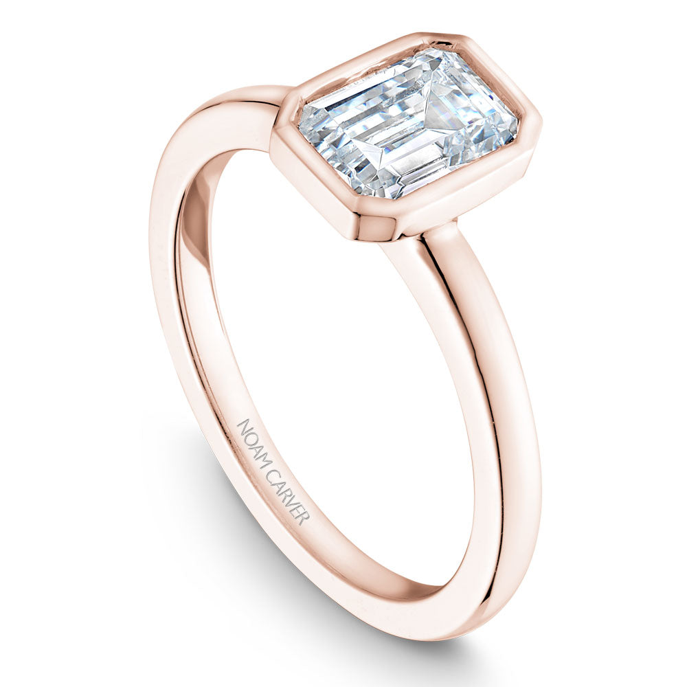 Noam Carver Bezel Set Emerald Solitaire Engagement Ring B095-03A