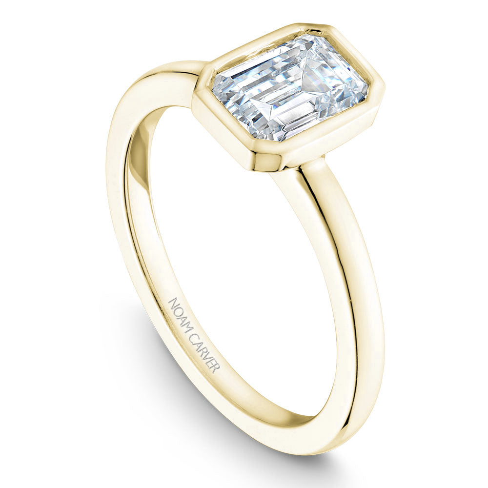 Noam Carver Bezel Set Emerald Solitaire Engagement Ring B095-03A