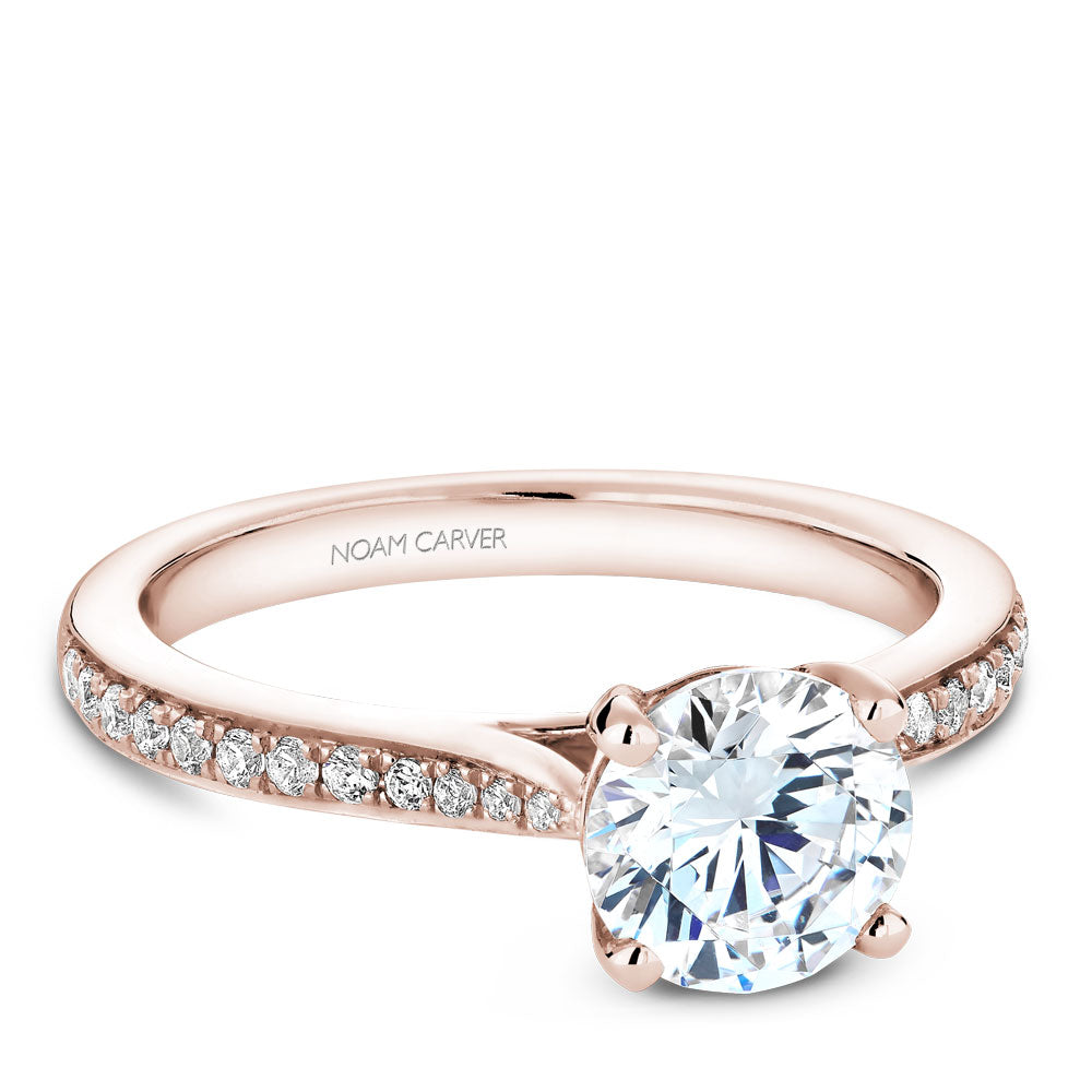 Noam Carver Diamond Engagement Ring with Diamond Detail Setting B141-01A