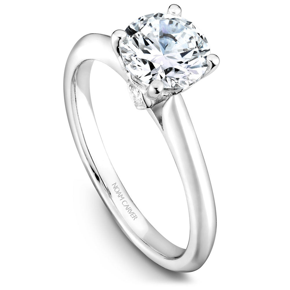 Noam Carver Solitaire with Diamond Detail Engagement Ring B143-01A