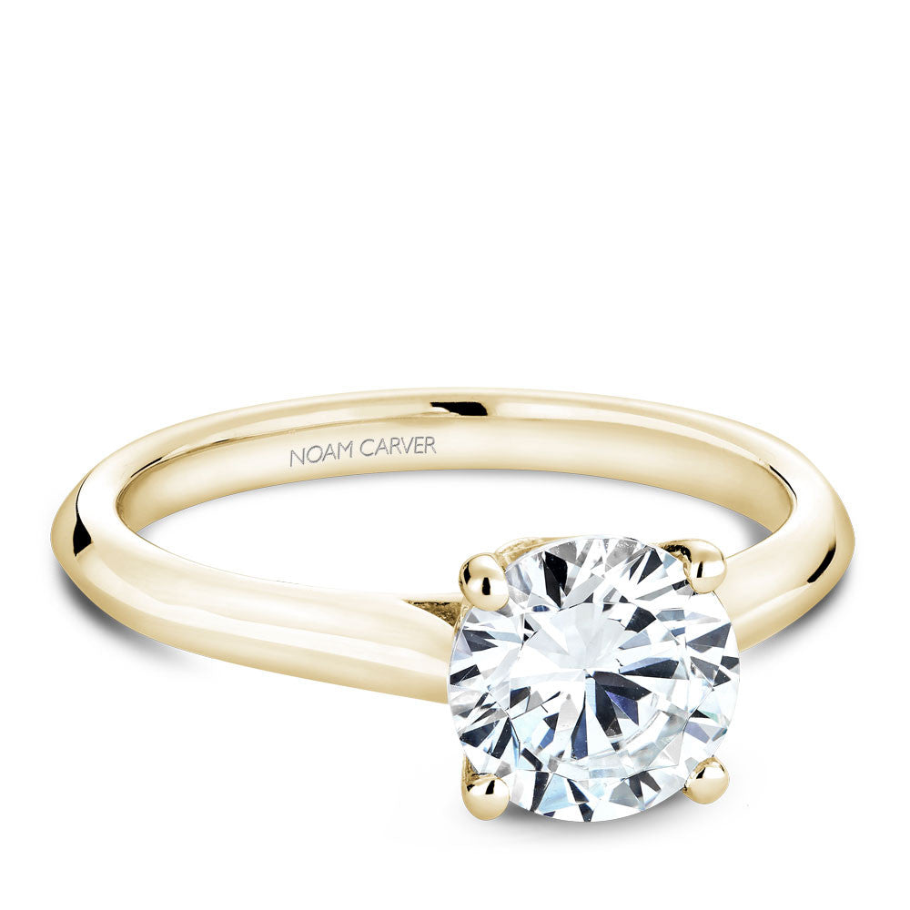 Noam Carver Solitaire with Diamond Detail Engagement Ring B143-01A