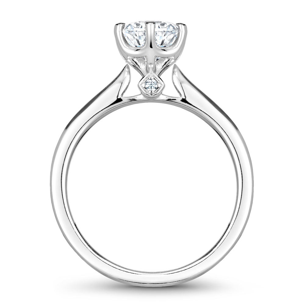 Noam Carver Classic Solitaire Engagement Ring with Diamond Detail Setting B143-17A