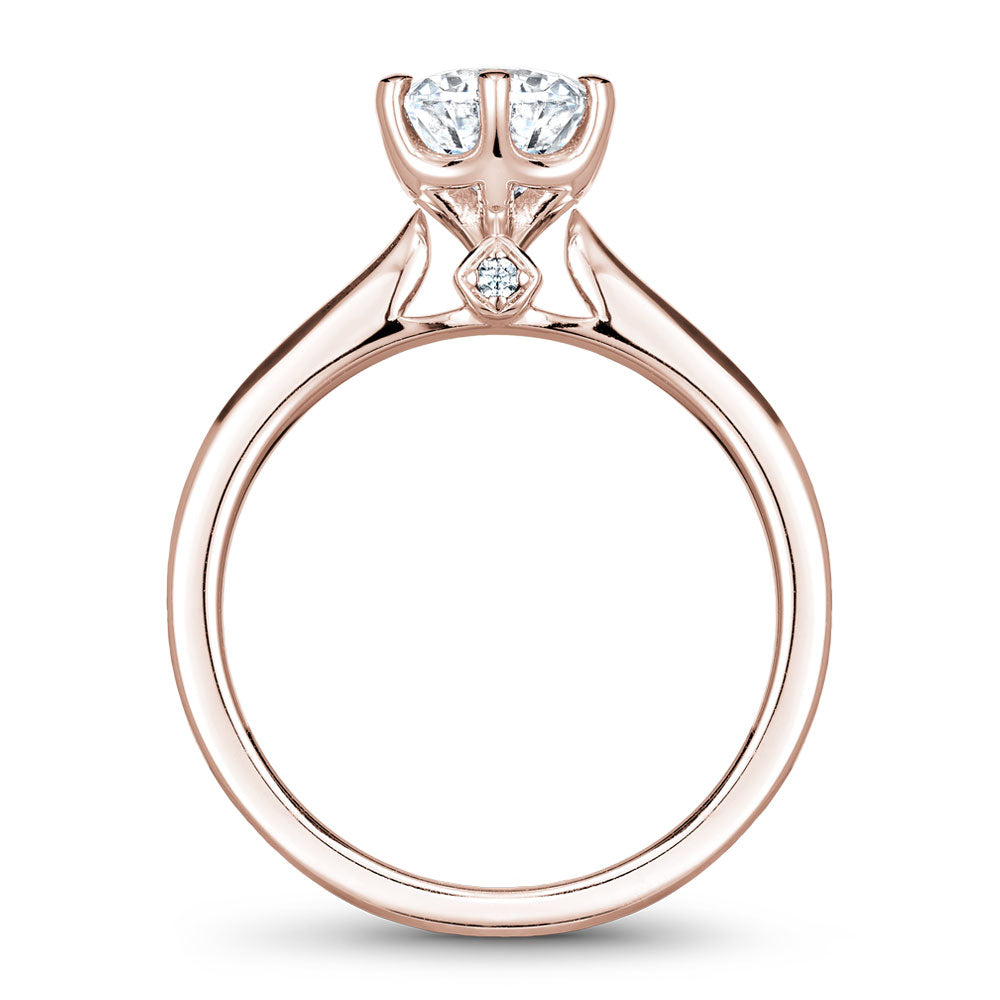 Noam Carver Classic Solitaire Engagement Ring with Diamond Detail Setting B143-17A